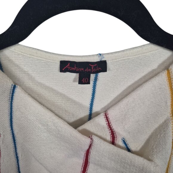 Aventures Des Toiles Womens Cardigan Sweater Size 40 Cotton Crop Art To Wear 10 - Picture 5 of 8